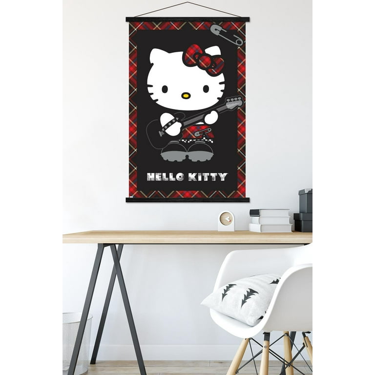 Hello Kitty - Punk Wall Poster with Magnetic Frame, 22.375