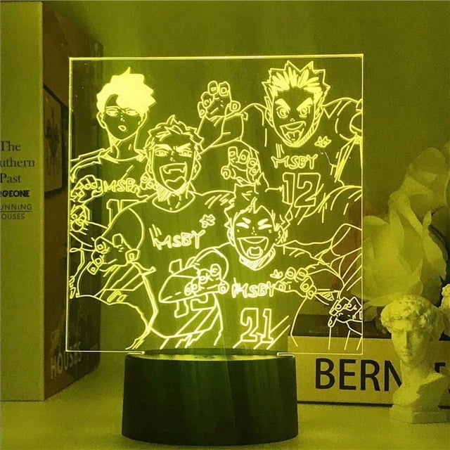 Luz nocturna LED 3D Haikyuus Hinatas Shoyo que cambia de color