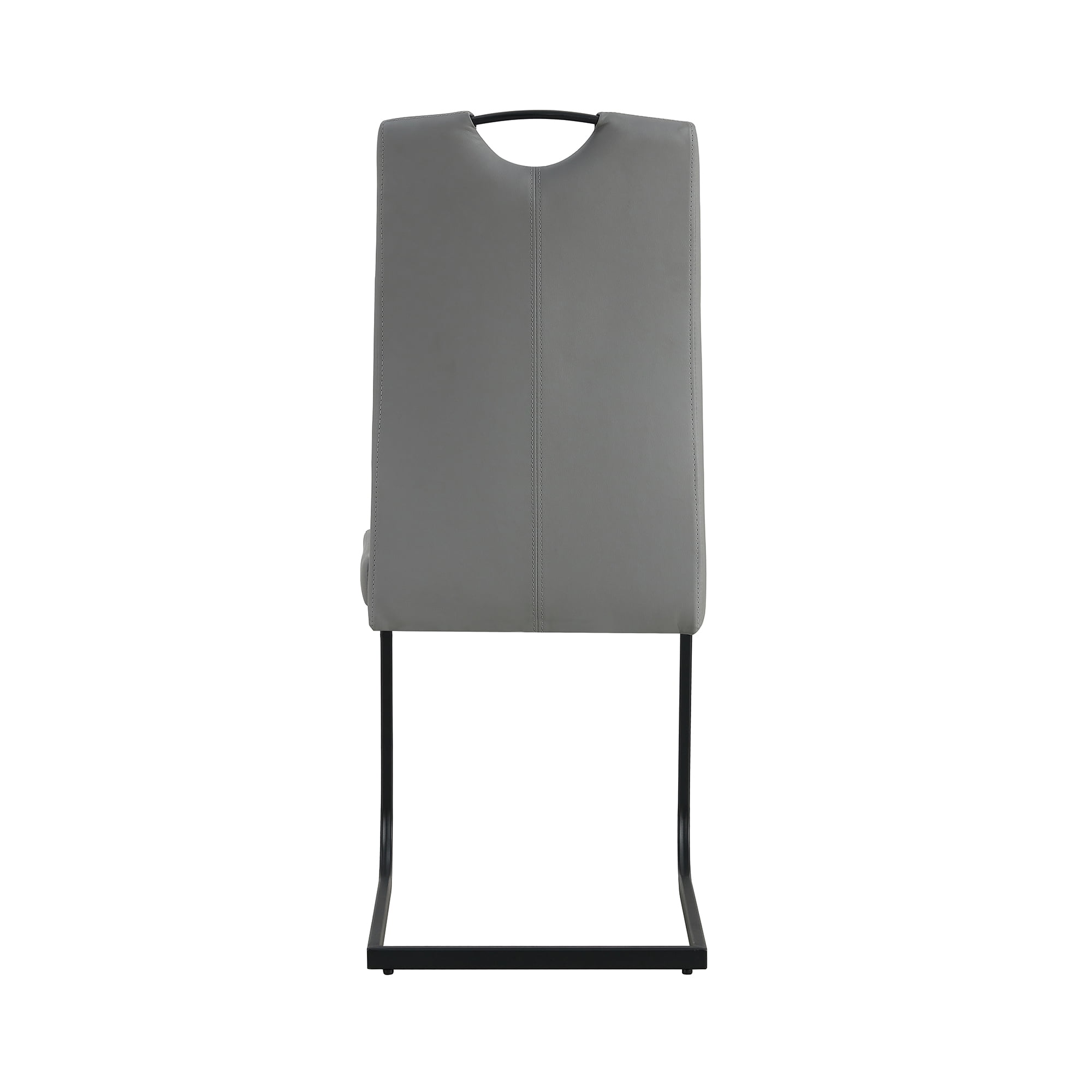 Kepooman Grey PU Leather Dining Chair, Armless Classic Leisure Chair with Metal Leg, Set of 2 Kepooman Grey PU Leather Dining Chair, Armless Classic Leisure Chair with Metal Leg, Set of 2