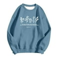 thumbnail image 4 of Arlun Wildflowers Bible Verse Womens Sweatshirts Christian Crewneck Long Sleeve Cute Floral Religious Fall Winter Hoodless Sweatshirts Loose Comfy Faith Pullover Tops Blue XL, 4 of 4