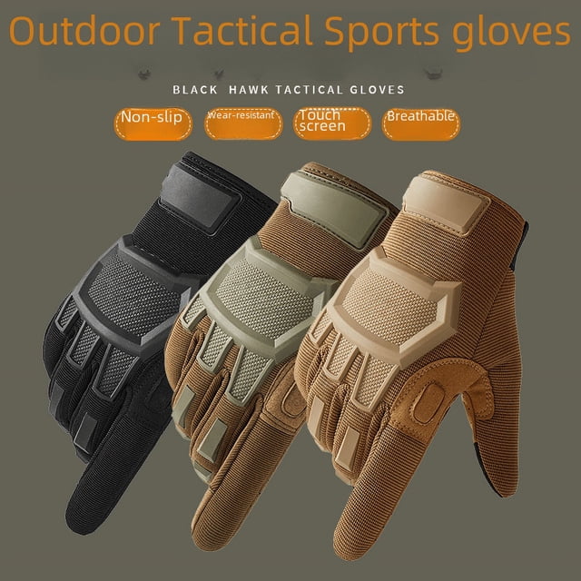 Guantes tácticos de dedo completo para entrenamiento con pantalla táctil, de combate, antideslizantes, para montar a caballo, para hombre, guantes deportivos protectores para exteriores, de dedo largo