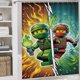 thumbnail image 5 of Juego de 4 cortinas de ducha Ninjago con alfombrillas antideslizantes, tapa de inodoro y alfombrilla de baño, cortina de ducha impermeable con decoración de dibujos animados para baño con 12 ganchos,, 5 of 8