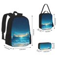thumbnail image 2 of Disketp Night Sky Beach Scene Mochila Estampada de Gran Capacidad con Lonchera y Estuche, Set de 3 Piezas para Estudiantes, 2 of 7