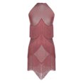 thumbnail image 2 of Alvivi Robe de Danse Latine Sans Manches à Paillettes pour Femmes avec Franges Chacha Salsa Rumba Tango Valse Tenue de Danse de Salon Rose Poussiéreux L, 2 of 6