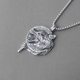 thumbnail image 4 of Men s Titanium Steel Pendant Necklace Vintage Nordic Viking Wolf Head Pendant Necklace Stainless Steel Keel Necklace, 4 of 5
