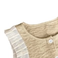 thumbnail image 4 of Lopeceal Kids Girls Outfit Sets Ruffle Hem Pleated Sleeve Button Down Textured Babydoll Tops and Wide-Leg Pants Cute 2-11Y, 4 of 6