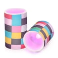 thumbnail image 7 of Yayeee Flameless Candles with Remote Flickering Battery Operated Multi Color Changing, Blue Checkered Pattern, 7 of 7