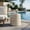 Beige, variant on Euroco 16"H Outdoor Concrete Side Table,Round Small End Table,Lightweight Accent Table for Patio,Light Gray