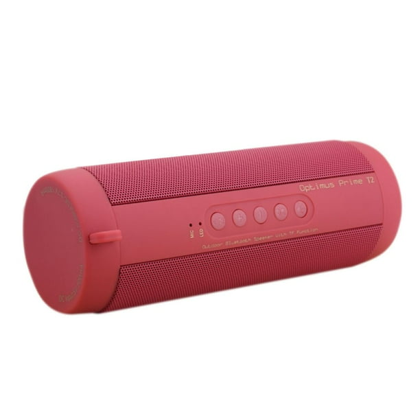 Cateissary Nueva mini columna inalámbrica portátil al aire libre impermeable de los altavoces de Bluetooth T2 Cables de audio/vídeo Rojo