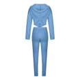 thumbnail image 5 of Lindreshi 2 Piece Sweat Suits for Women Fashion Women V-Neck Casual Solid Color Long Sleeve Sweatshirt+ Pant Set, 5 of 7