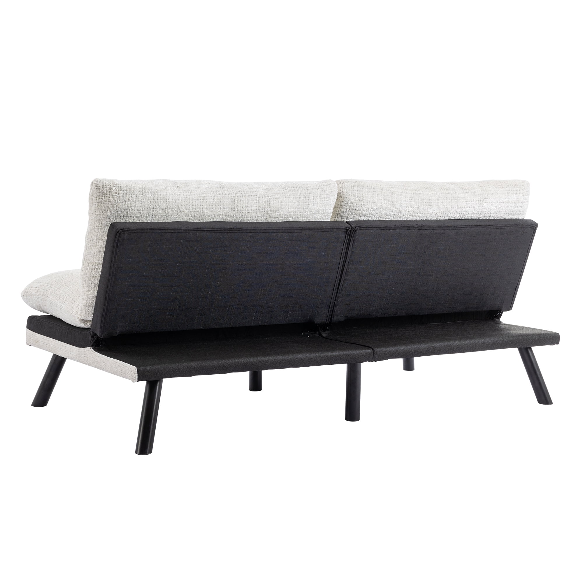 YYAo Convertible Futon Sleeper Sofa, Breathable Adjustable Lounge Couch with Metal Legs for Compact Living Space, Apartment, Dorm, Creamy White YYAo Convertible Futon Sleeper Sofa, Breathable Adjustable Lounge Couch with Metal Legs for Compact Living Space, Apartment, Dorm, Creamy White