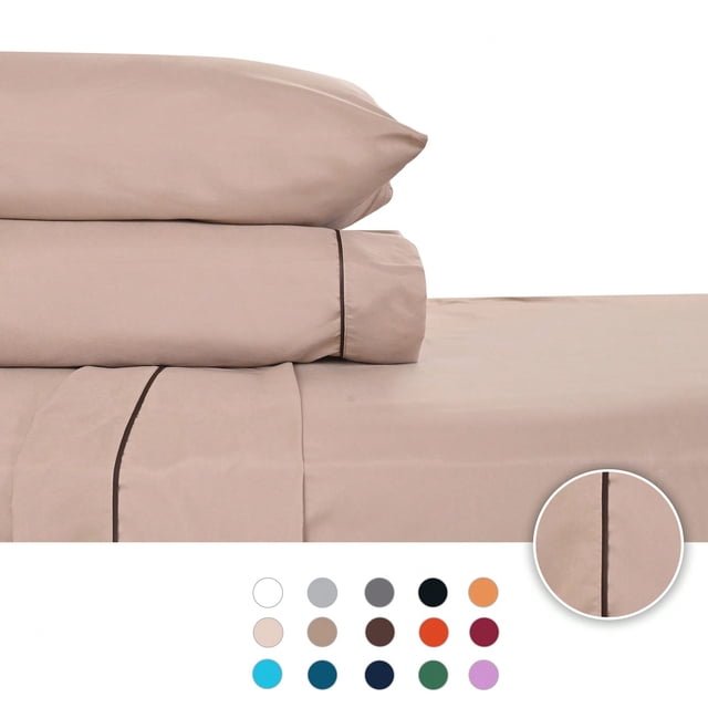 Juego de Sábanas Queen Size 2800 Hilos Extra Suave Premium Textura Rayada Soft Nature