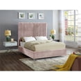 thumbnail image 2 of Meridian Furniture Candace Solid Wood Tufted Velvet Queen Bed in Pink, 2 of 5