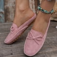 thumbnail image 4 of Bow Backless Loafer Mules for Women Soft Comfortable Dressy Slide on Shoes Women Lightweight Leather Closed Toe Mule Flats, 37, 4 of 9