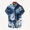 thumbnail image 3 of Big And Tall Mens Hawaiian Short Sleeve Shirts Summer Beach Vacation Holiday Tropical Tops Button Down Cruise Party Outfits Shirt, 3 of 5