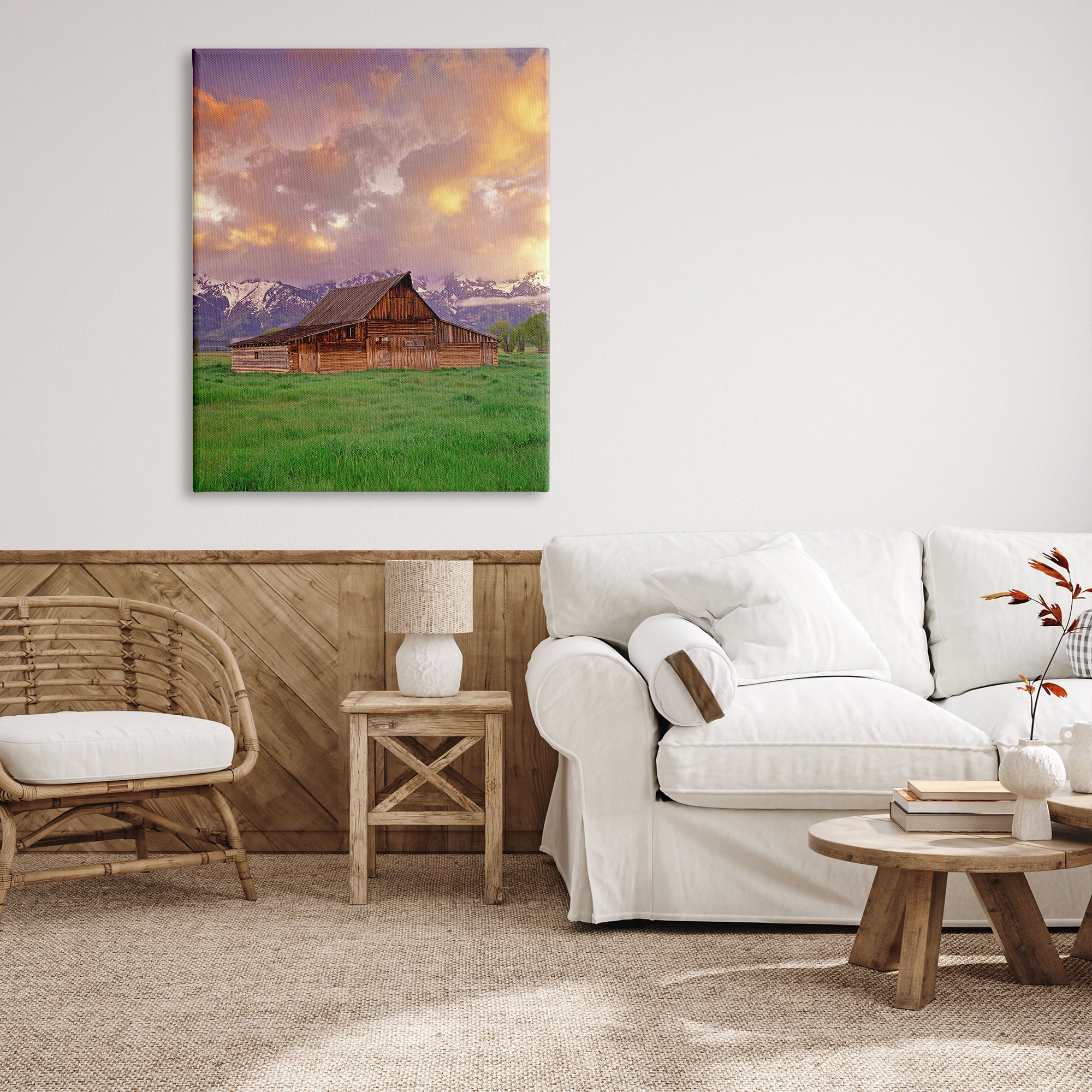 Stupell Industries Cabin in Mountain Landscape Nature Photography Gallery Wrapped Canvas Print Wall Art, 36 x 48