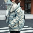thumbnail image 4 of Hvyesh Women's Puffer Jacket Thickened Winter Shiny Coat Warm Stand Collar Zip Up Jacket Ski Bubble Coat, 4 of 6