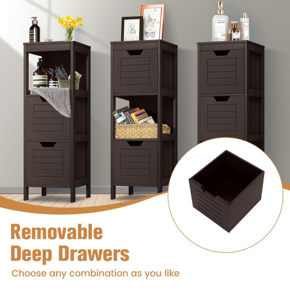 Finihen Bathroom Storage Cabinet, Bathroom Floor Cabinet, Bathroom Wooden Floor Cabinet Multifunction Storage Rack Stand Organizer, for Bathroom, Living Room, Bedroom, Kitchen, Brown Finihen Bathroom Storage Cabinet, Bathroom Floor Cabinet, Bathroom Wooden Floor Cabinet Multifunction Storage Rack Stand Organizer, for Bathroom, Living Room, Bedroom, Kitchen, Brown