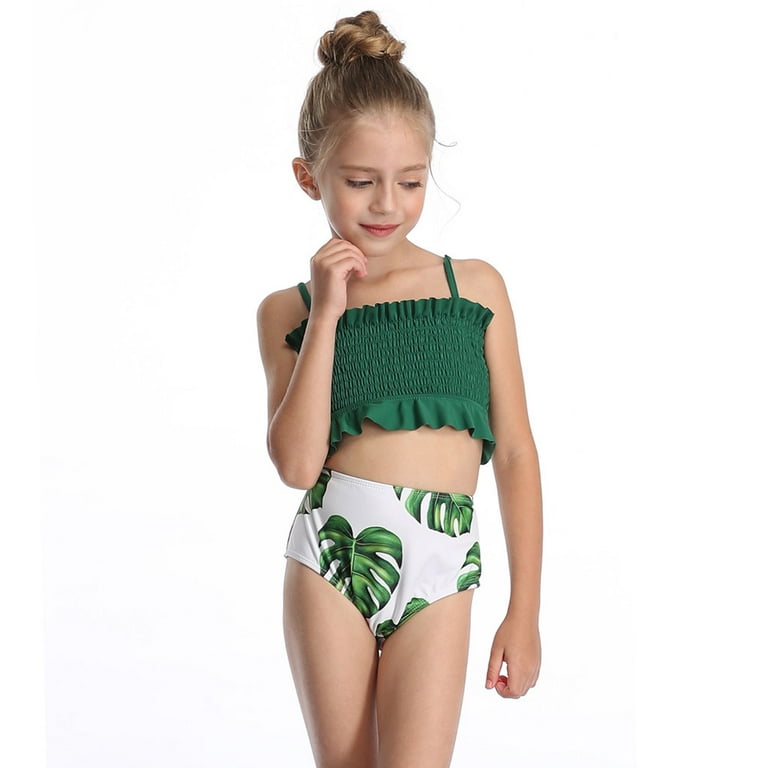 Bathing Suit Kids Little Girl Swim Suit Girl Bathing Suit with Guard Mother  And Daughter Print Two Piece Swimsuit Swimming Suits for Baby Girls Girls