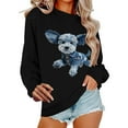 thumbnail image 5 of AGWOLF Womens Animal Printed Sweatshirts Long Sleeve Crewneck Shirts Retro Graphic Pullover Summer Spring Tops for Women, 5 of 6