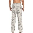 thumbnail image 7 of FREEAMG Men's Pajama Pants with Pockets Sleepwear Lounge Pants Stretch Casual Funny Piglets Tropical Leaves, 7 of 7