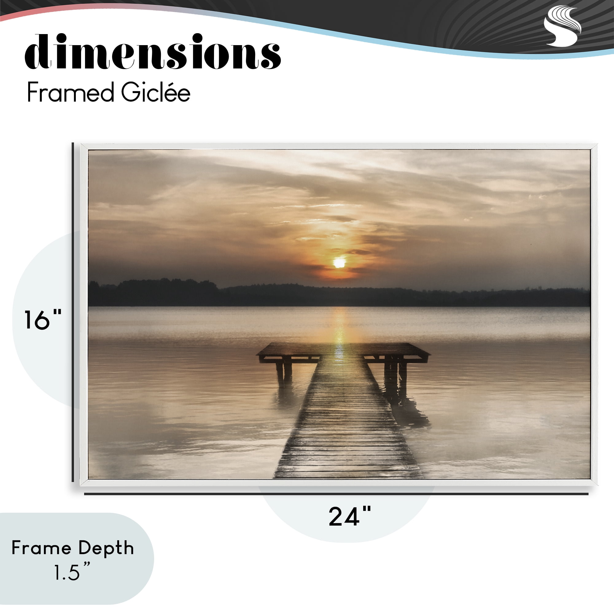 Stupell Industries Centric Reflective Sunrise White Framed Giclee Art, design by Irene Weisz