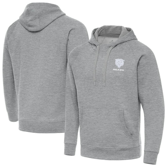 Men's Antigua Heather Gray Chicago Bears-Victory Pullover Hoodie