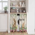 thumbnail image 6 of Easter Kitchen Curtain for Berdoom Living Room Cafe 45 Inch Length, Spring Watercolor Bunny Eggs Flower Leaf Beige Tiers Curtains Light Filtering Drapes Rod Pocket Window Treatment 2 Panels 52"Wx45"L, 6 of 8