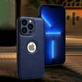 thumbnail image 4 of Vista de Logo para Funda de iPhone 14 Pro Max, Delgada Premium Vegana de Cuero Sintético Clásica de Lujo Elegante Cubierta Delgada, a Prueba de Golpes Protección Total - 6.7 Pulgadas (Azul), 4 of 10