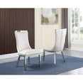 thumbnail image 3 of White Marble 9pc Dining Set with Silver Stainless Steel and 8 Chairs, 3 of 4