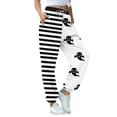 thumbnail image 4 of Pantalones deportivos holgados con tobillos atados para mujer con estampado digital de seda de leche, serie Halloween, 4 of 6