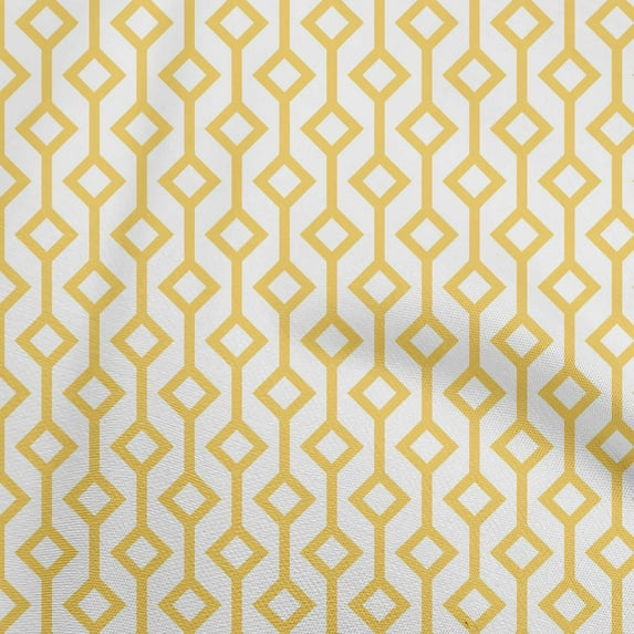 oneOone Viscose Chiffon Yellow Fabric Geometric Sewing Fabric By The Yard Printed Diy Clothing Sewing Supplies 42 Inch Wide