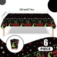 thumbnail image 2 of MISSUNNY 6PCS Christmas Disposable Tablecloths, 108" x 54" Rectangular Plastic Waterproof Tablecover with Christmas Stocking Gift Wreath, Winter Holiday Themed Party Party Decoration Supplies, 2 of 4