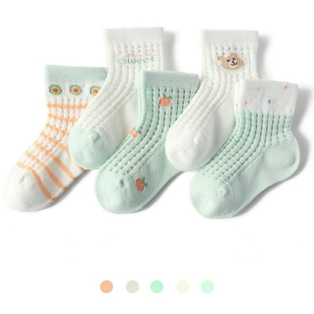 Girls Socks Floor Socks Summer Socks Cartoon Thin Breathable Autumn Cartoon Fashion 5Pcs Clothes