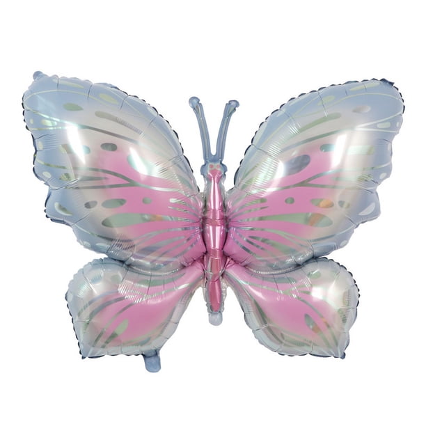 Decoración para fiestas de cumpleaños con globos de aluminio y forma de mariposa, globos de helio que flotan en el aire, accesorios para fotografías al aire libre
