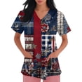 thumbnail image 3 of AHMOMEI Women's 250 Anniversary USA Shirt Womens Scrub Tops Patriotic Women Nurse Uniform with Pocket S-5XL Plus Size Women Scrub Top, 3 of 4