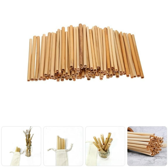 HONMEET 50Pack Large Drinking Straw Natural Reed Light Brown for Bars