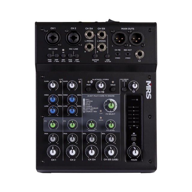 Mezcladora de 8 Canales MORRISON MRS8-MIX con DSP y Bluetooth negro 28.5x10.5x29