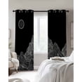 thumbnail image 3 of Mountain Line Blackout Curtains 54 Inches Long for Bedroom, Minimalist Abstract Landscape Art Sun Black Thermal Insulated Room Darkening Black Out Window Curtain Panels Grommet Drapes for Living Room, 3 of 8