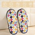 thumbnail image 2 of Balery Polka Dot Pantuflas de Casa de Felpa Silenciosas con Diseño Estampado, Zapatillas Cómodas Antideslizantes de Algodón para Interior-Large, 2 of 8