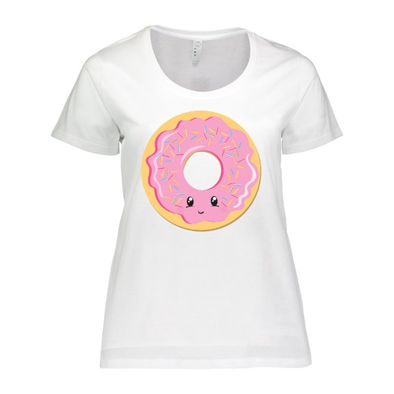Inktastic Light Pink Donut Women's Plus Size T-Shirt