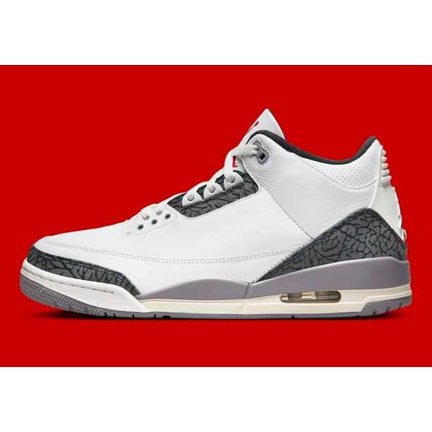 N I-K-E A i r-Jor-dan 3 Retro Cement Grey Summit White Fire Red CT8532-106 sz 7 Men's