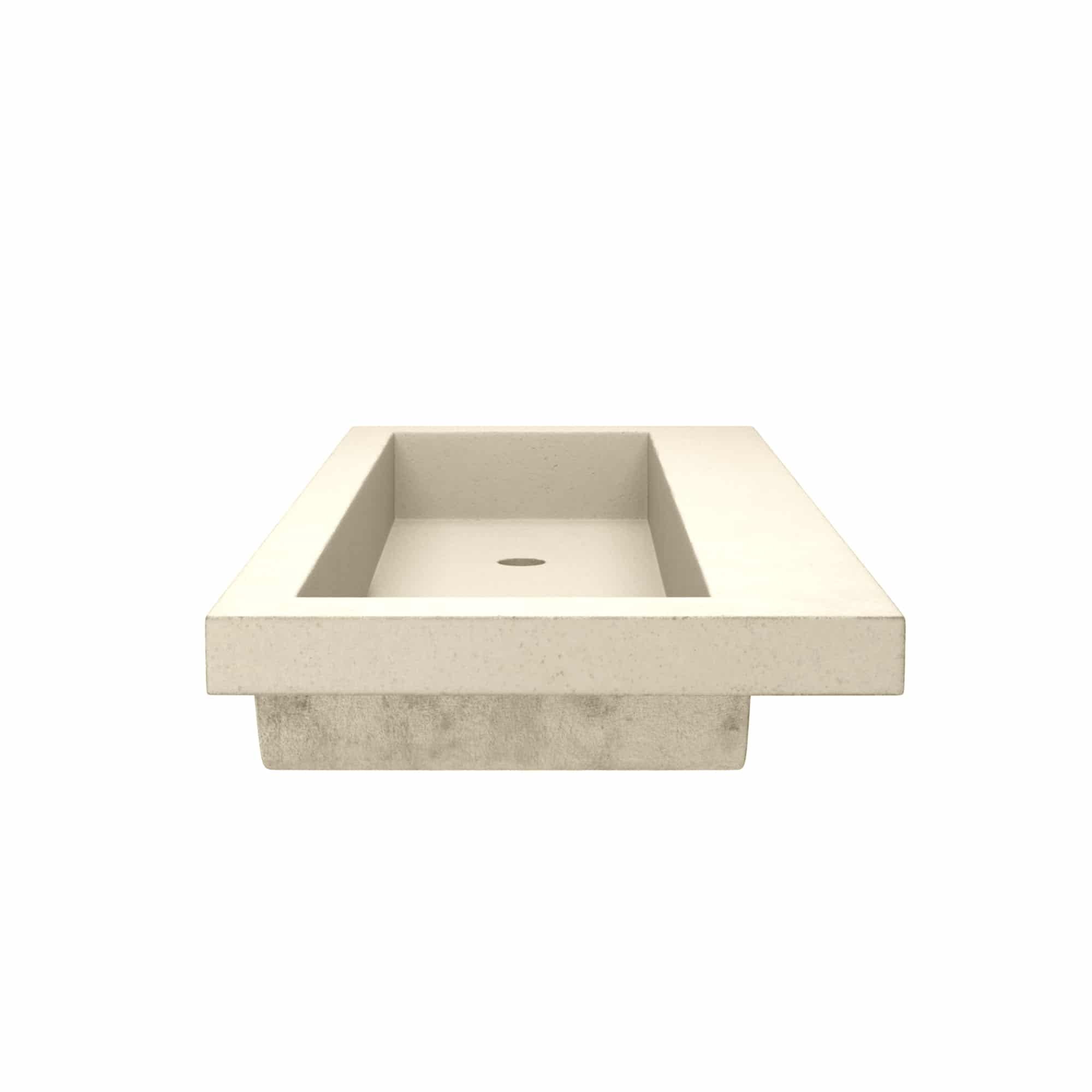 Native Trails NSL4819-AX Nativestone 48" Rectangular Concrete Drop In Bathroom Sink - Wood