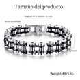 thumbnail image 3 of "Pulsera Biker Cadena De Bicicleta Moto Rock Punk Para Hombre Lab.G Plata", 3 of 5