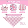 thumbnail image 2 of Dog Bandana Girl Large 2PCS, Pink Spring Scarf, Durable Triangle Reversible Bibs Handkerchief for Puppy Pet, 2 of 5
