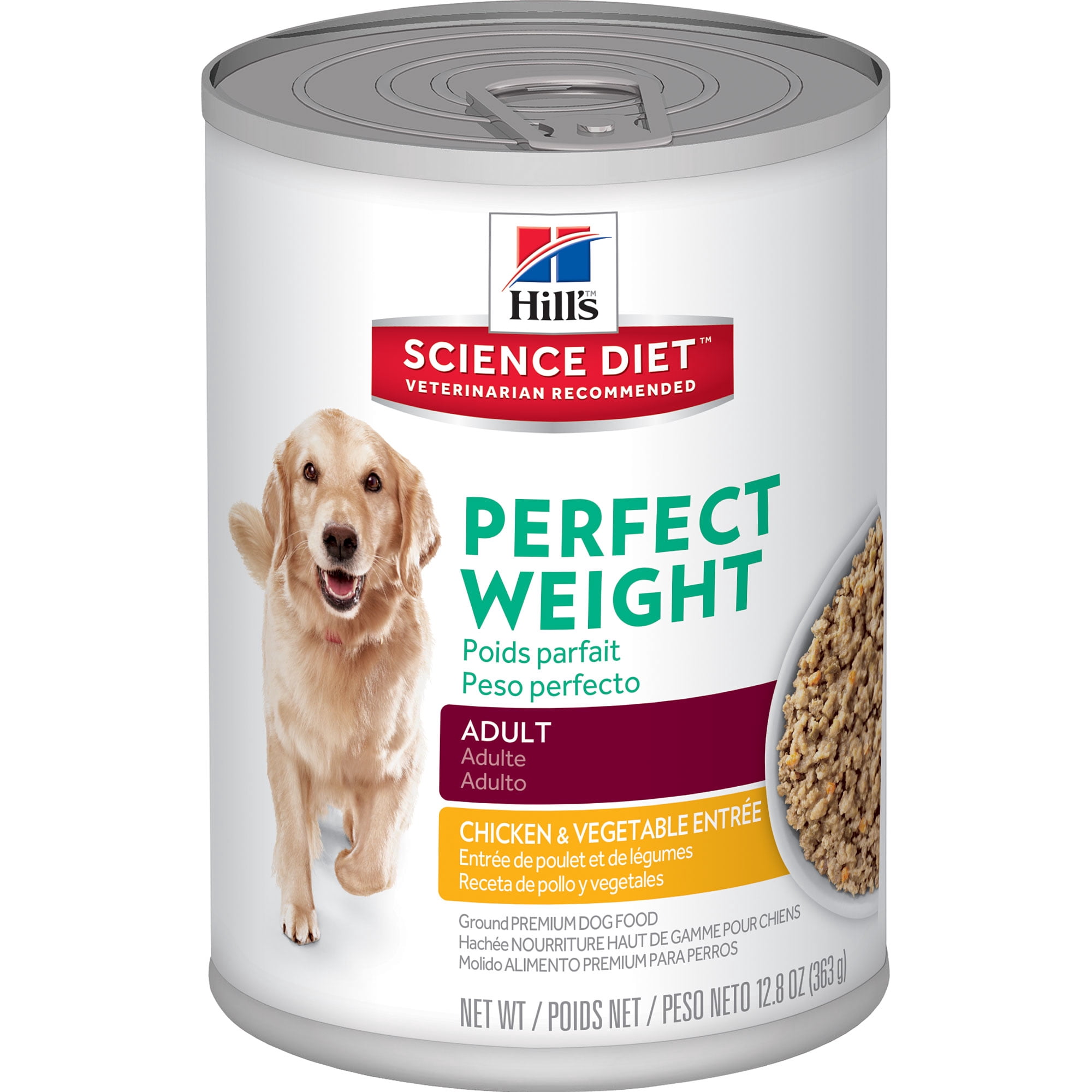 Hill's Science Diet Adult Perfect Weight Canned Dog Food, Chicken & Vegetable Entrée, 12.8 oz, 12 Pack wet dog food