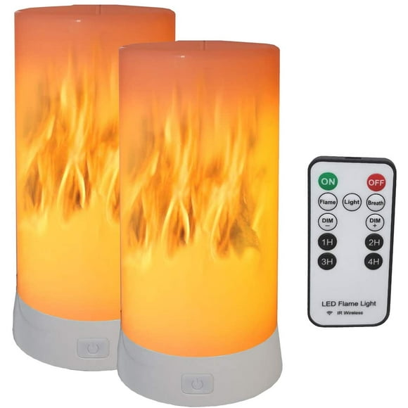 Led Flame Effect Lantern Light Usb Rechargeable Flameless Candle 4 Modes Remoted Flickering Flame Effect Mood Light Flameless For Holdiday Halloween Christmas Party Bar Decor Birthday Gift (2 Pack)