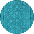 thumbnail image 1 of Ahgly Company Indoor Round Oriental Light Blue Industrial Area Rugs, 4' Round, 1 of 4