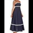 thumbnail image 2 of Vestido Fluido de Verano 2025 para Mujer, Informal, Sin Mangas, con Tirantes Finos y Volantes, para Playa, Color Negro, Talla S, 2 of 6