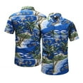 thumbnail image 2 of HAOYUNL Mens Hawaiian Shirt Flower Shirts Button Shirts Print Shirt Linen Casual Summer Clothes S-2XL, 2 of 8